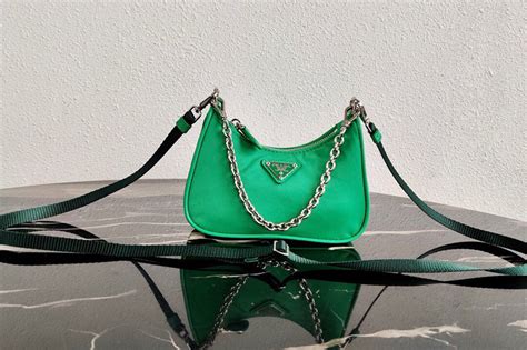 prada hobo bag green